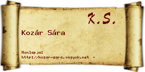 Kozár Sára névjegykártya